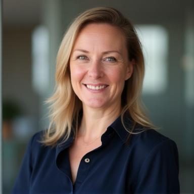 Professionellt porträtt av Emilia Lindgren, VD och grundare av Ljusvåg HR.